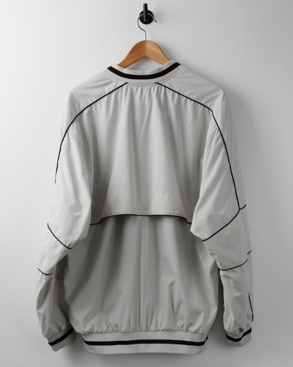 90s Nike Cream & Black V-Neck Windbreaker (M)