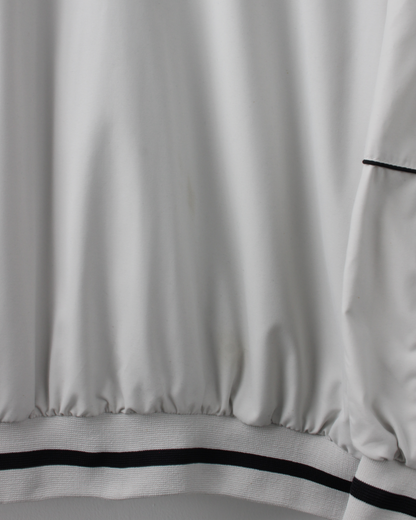 90s Nike Cream & Black V-Neck Windbreaker (M)