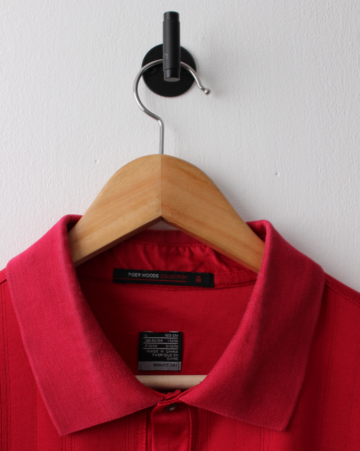 00s Nike Tiger Woods Red Textured Polo (L)