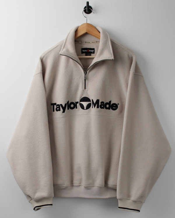 90s TaylorMade Spellout Sherpa Quarter Zip Sweatshirt (L)