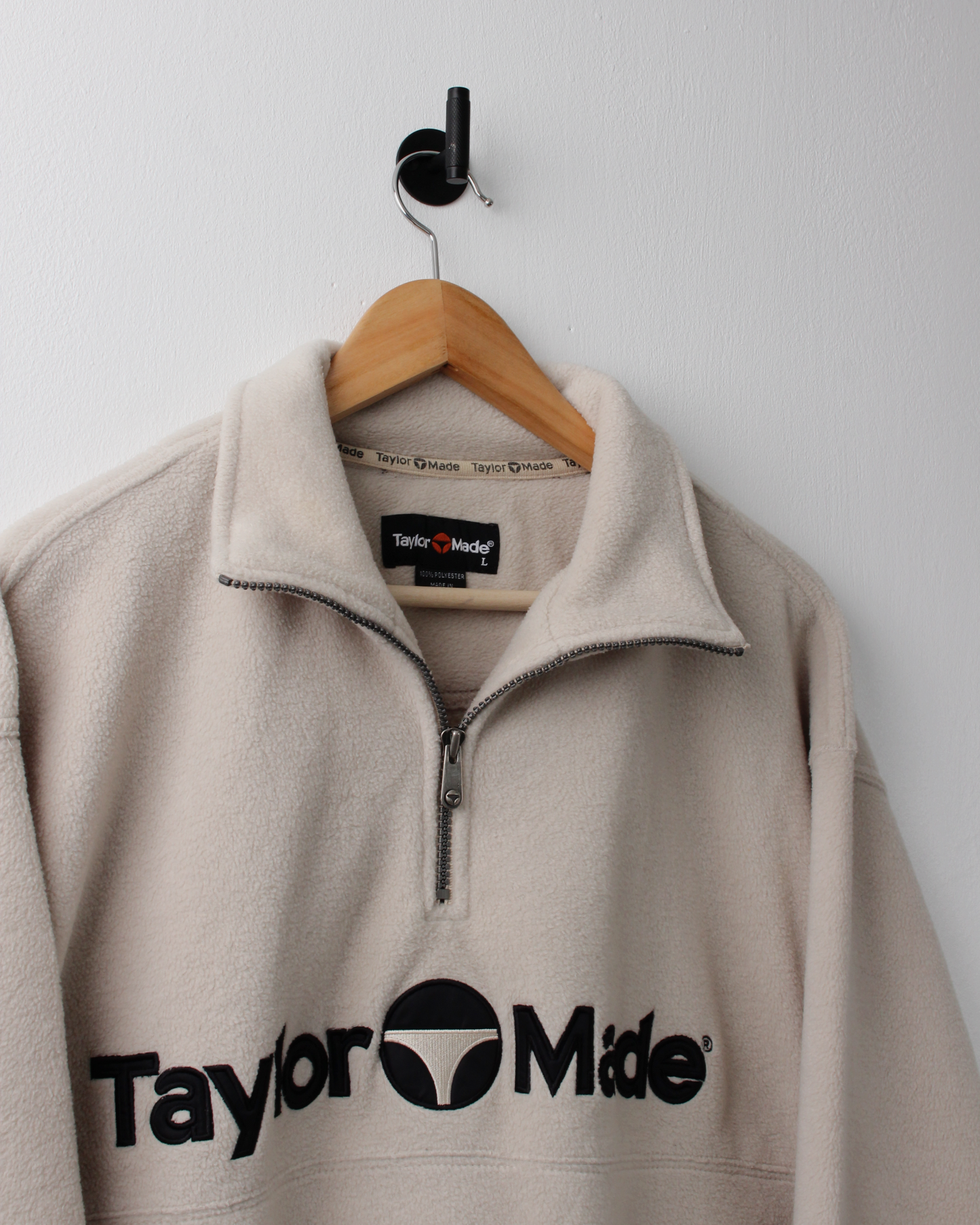 90s TaylorMade Spellout Sherpa Quarter Zip Sweatshirt (L)