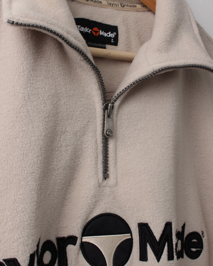 90s TaylorMade Spellout Sherpa Quarter Zip Sweatshirt (L)