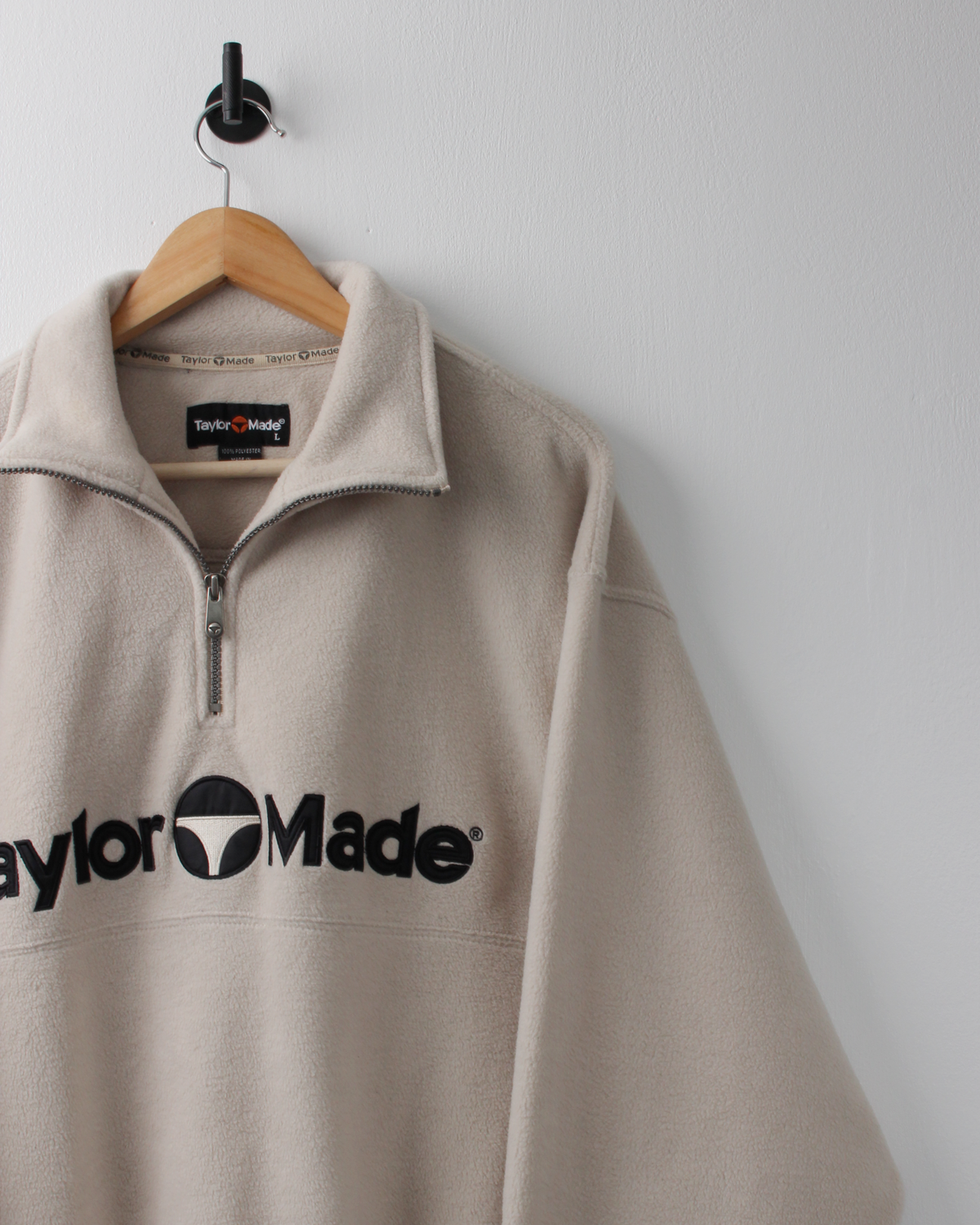 90s TaylorMade Spellout Sherpa Quarter Zip Sweatshirt (L)