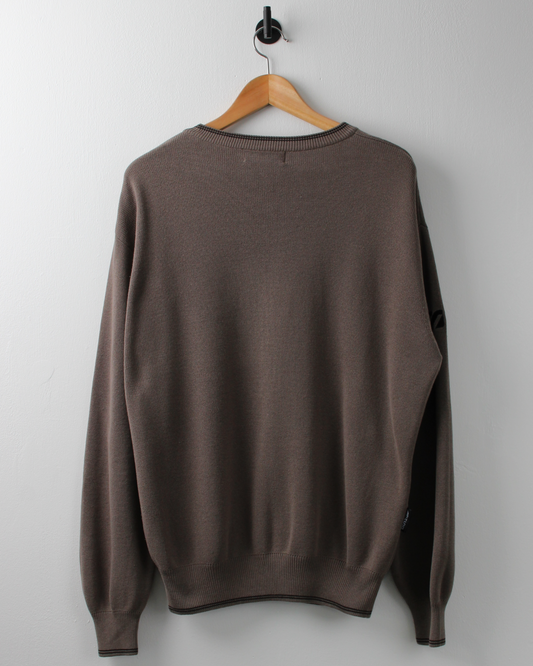 00s Mizuno Brown Crewneck Knit Jumper (M)