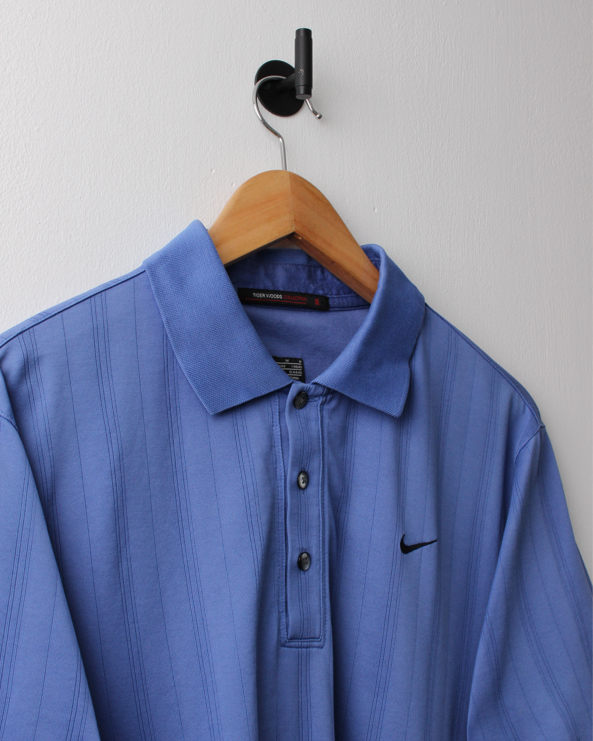00s Nike Tiger Woods Blue Textured Polo (M)