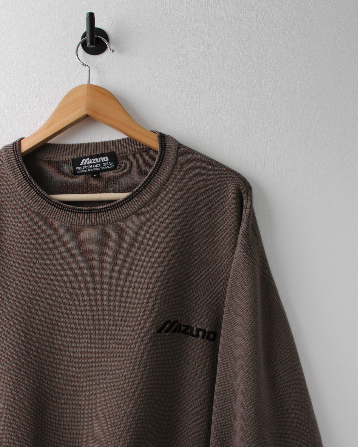 00s Mizuno Brown Crewneck Knit Jumper (M)