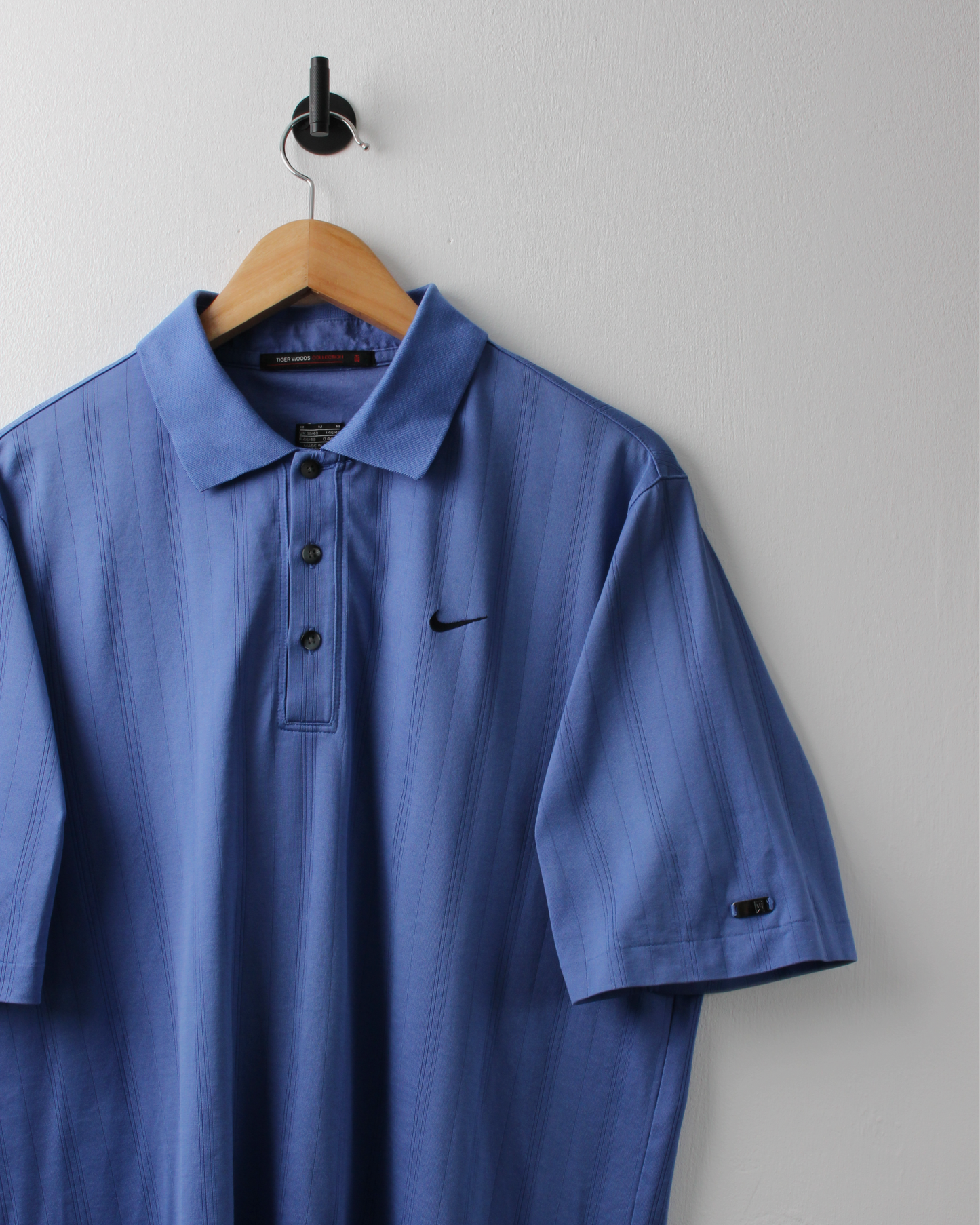 00s Nike Tiger Woods Blue Textured Polo (M)