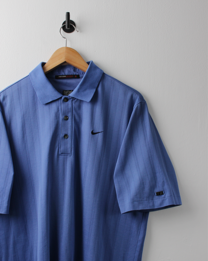 00s Nike Tiger Woods Blue Textured Polo (M)