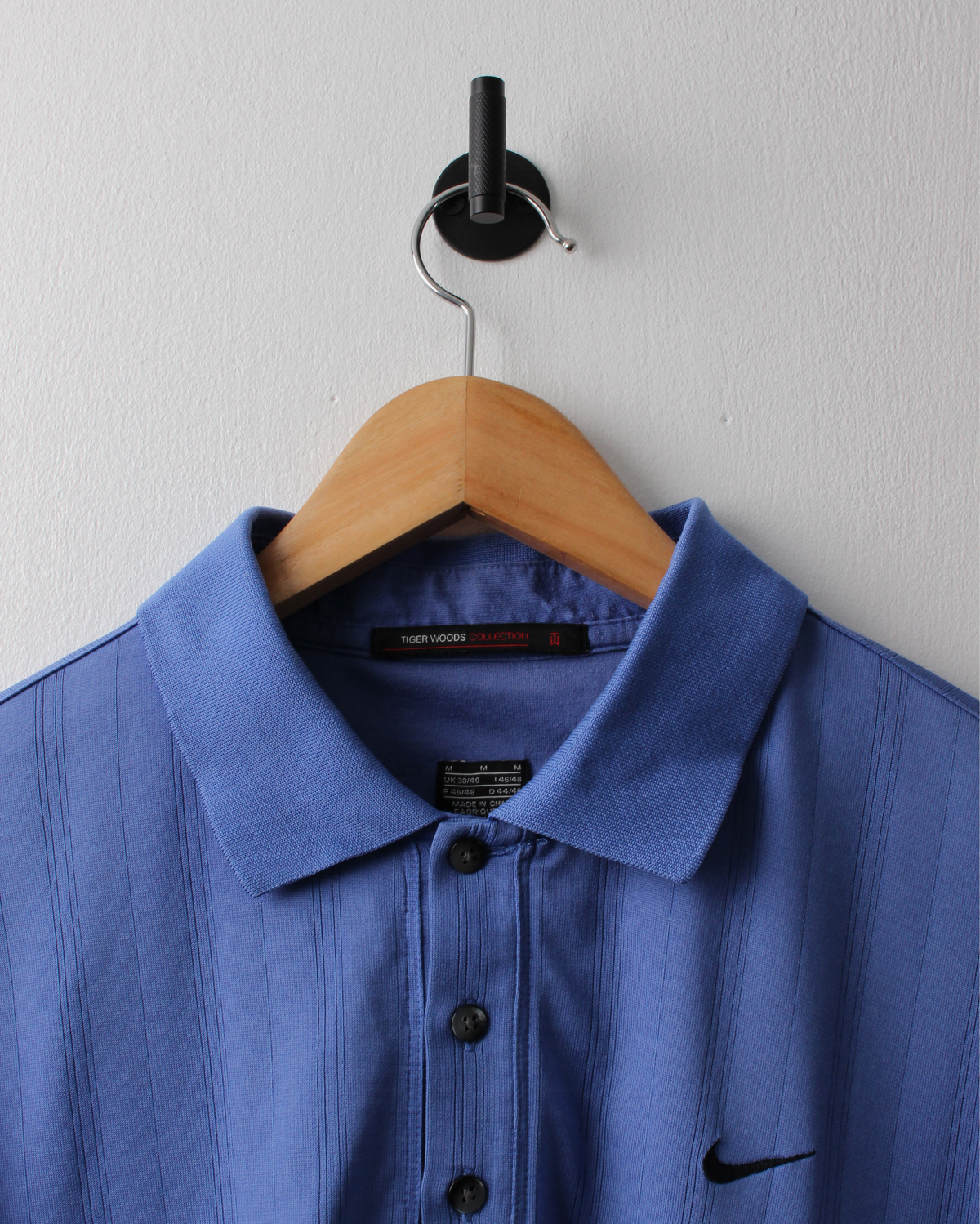 00s Nike Tiger Woods Blue Textured Polo (M)