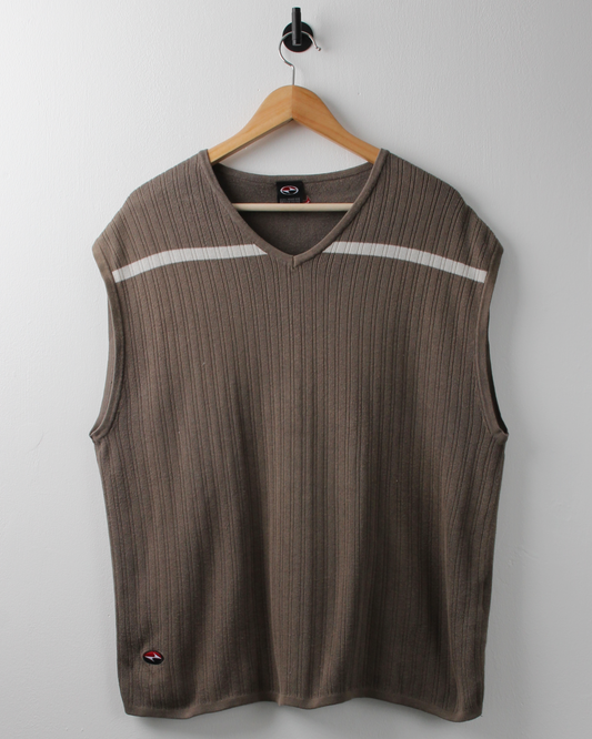 90s Nike Tiger Woods Yin Yang Brown Textured Golf Vest (L)