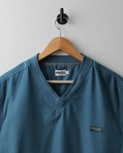 00s Ping Blue Windbreaker Golf Vest (XL)