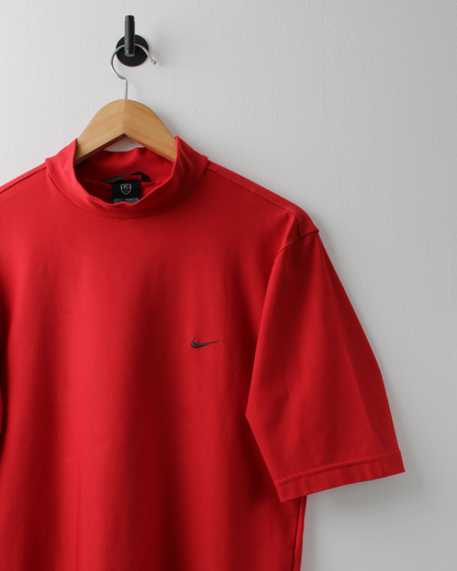 00s Nike Red Mock Neck Golf Top (S)