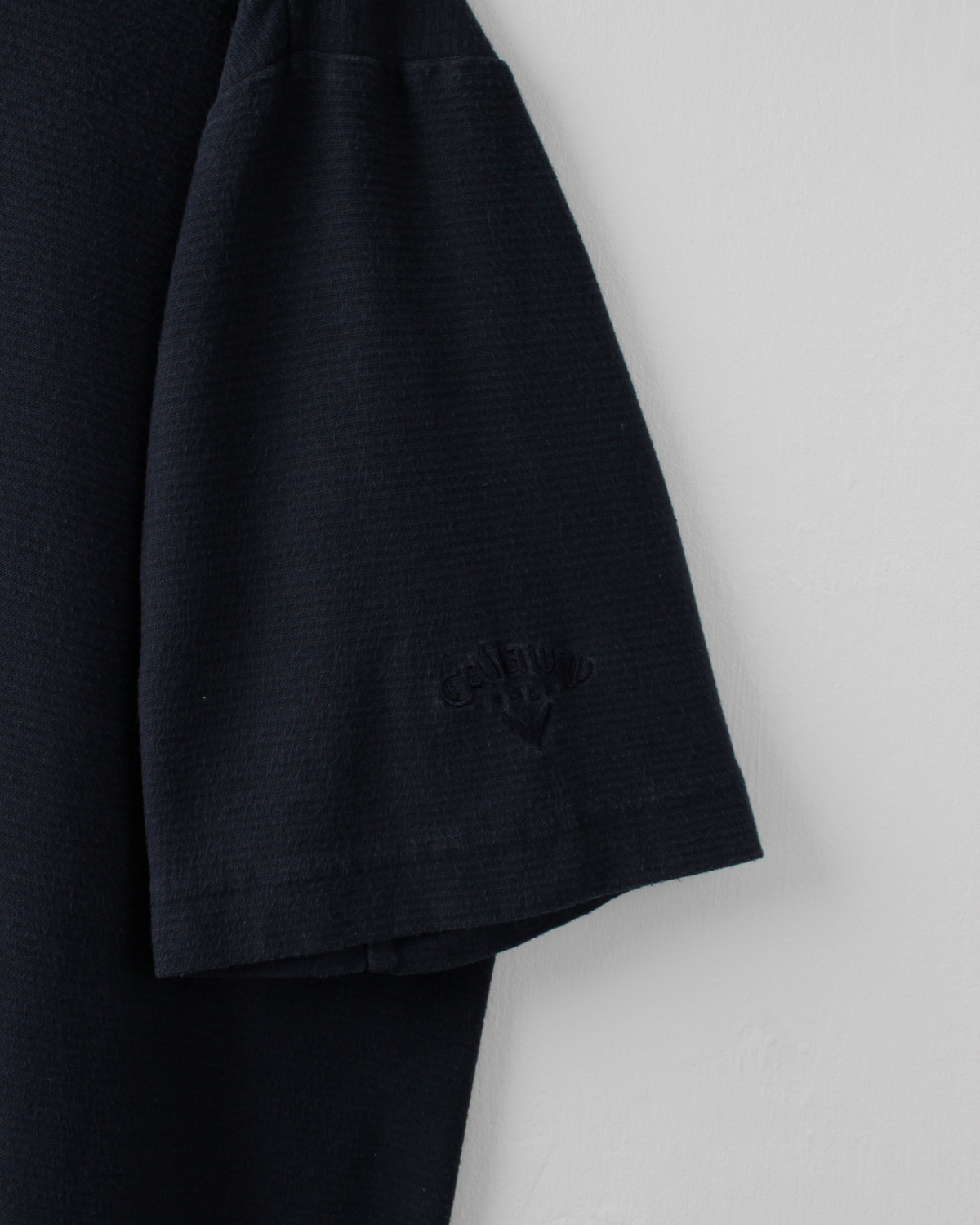 00s Callaway Navy Textured Cotton Mock Neck (L)