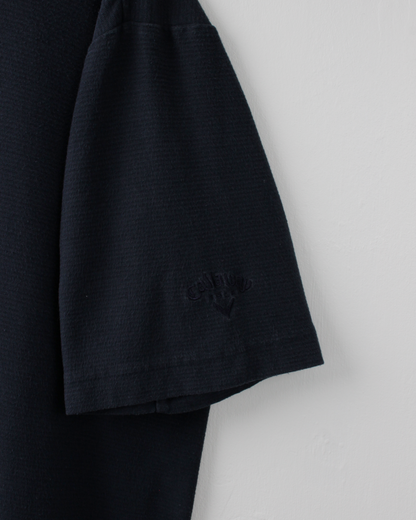 00s Callaway Navy Textured Cotton Mock Neck (L)