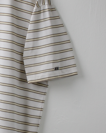 00s Nike Tiger Woods White & Yellow Striped Polo (L)