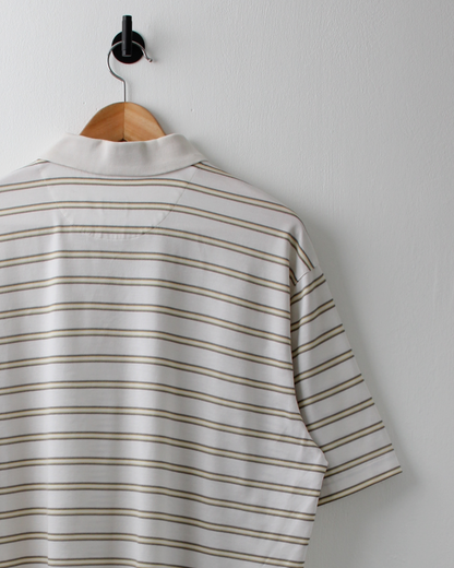 00s Nike Tiger Woods White & Yellow Striped Polo (L)