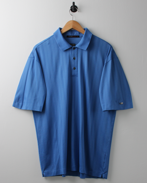 00s Nike Tiger Woods Blue Textured Polo (M)