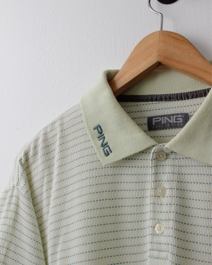 00s Ping Micro Pattern Geometric Polo (L)