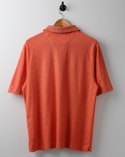 00s Nike Tiger Woods Peach Diamond Pattern Polo (S)