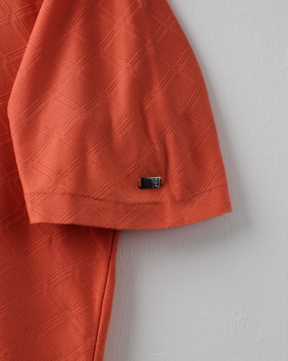 00s Nike Tiger Woods Peach Diamond Pattern Polo (S)