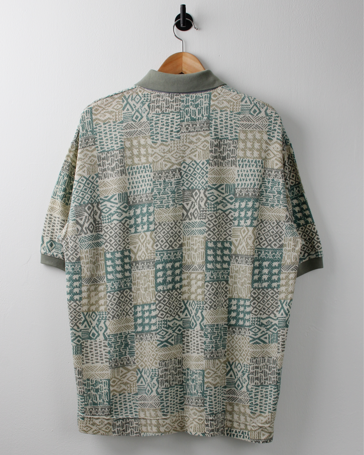 90s Bugle Boy Green Abstract Polo (M)