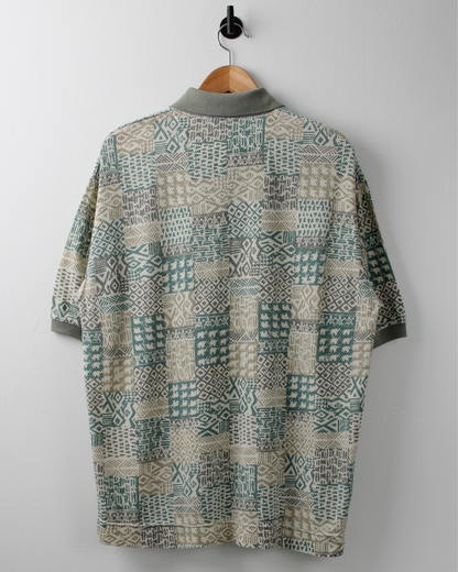 90s Bugle Boy Green Abstract Polo (M)