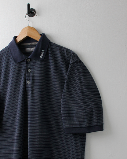 00s Ping Navy Micro Pattern Polo (M)