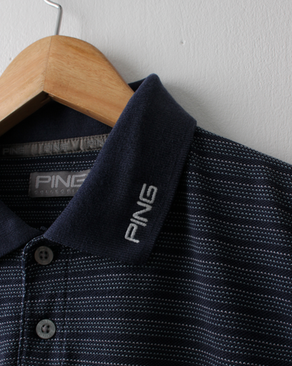 00s Ping Navy Micro Pattern Polo (M)
