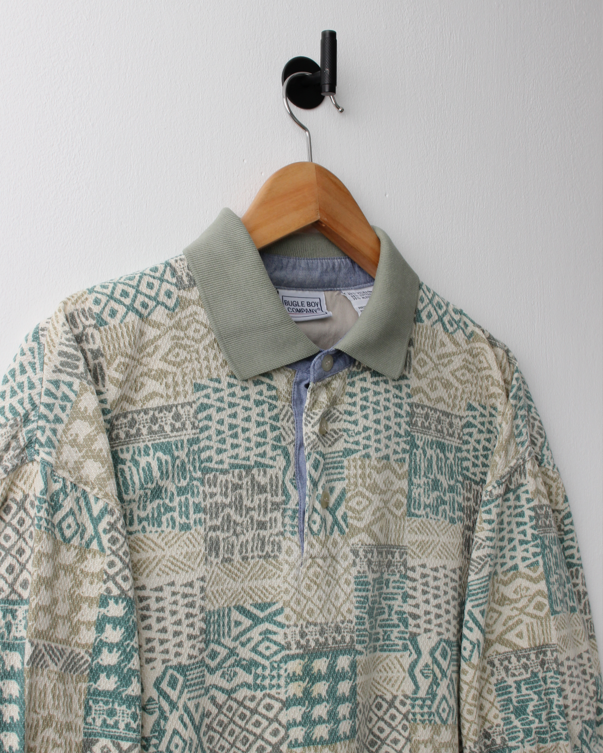 90s Bugle Boy Green Abstract Polo (M)