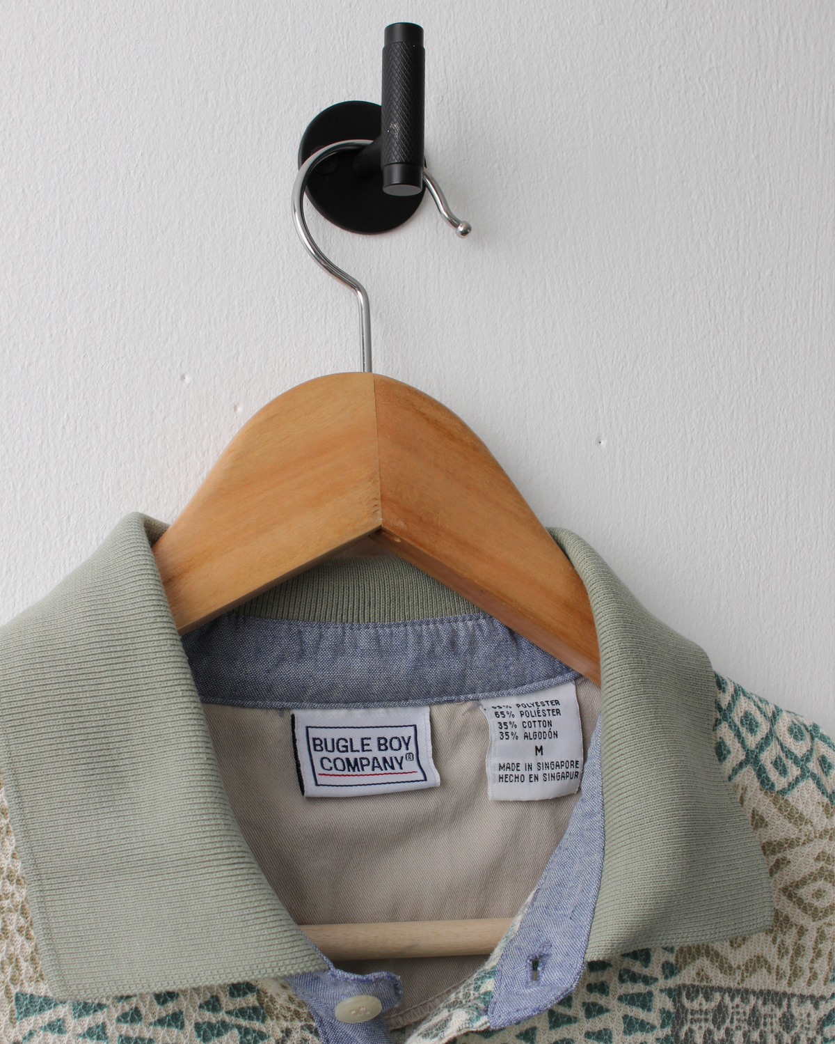 90s Bugle Boy Green Abstract Polo (M)