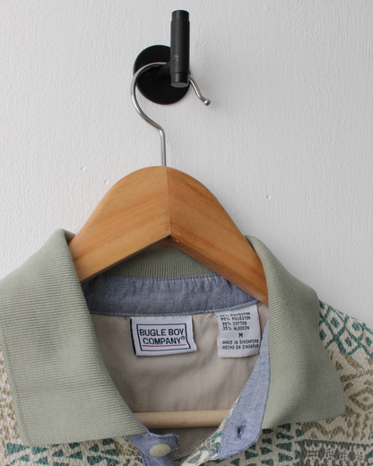 90s Bugle Boy Green Abstract Polo (M)