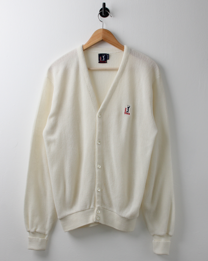 80s PGA Tour Off White Wool Cardigan Knit (M)