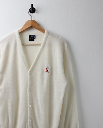 80s PGA Tour Off White Wool Cardigan Knit (M)