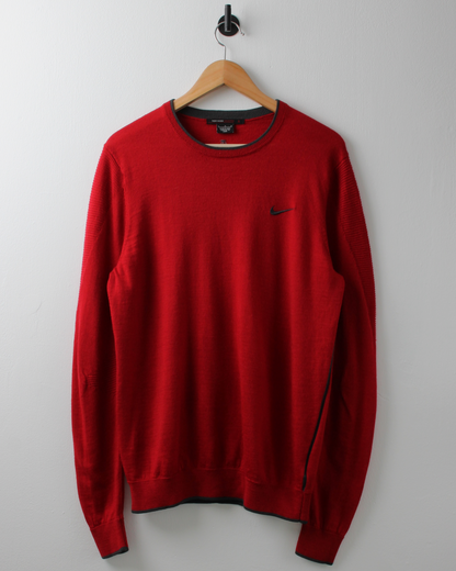 00s Nike Tiger Woods Red Merino Wool Jumper (L)