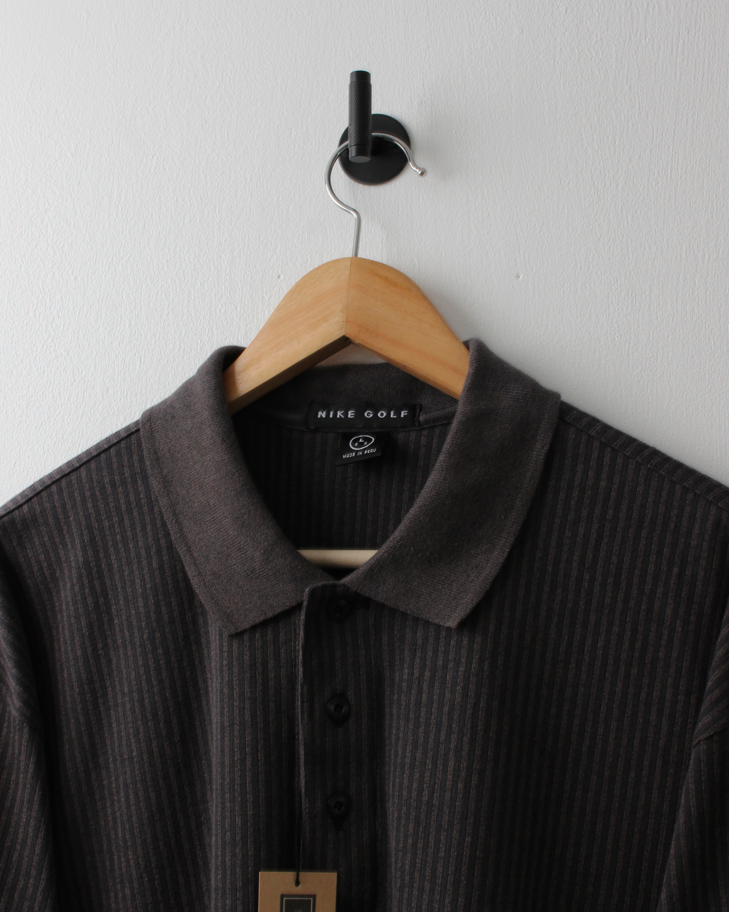 90s Nike Charcoal Pinstripe Polo with Tags (XL)