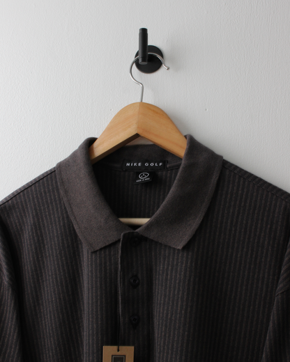 90s Nike Charcoal Pinstripe Polo with Tags (XL)