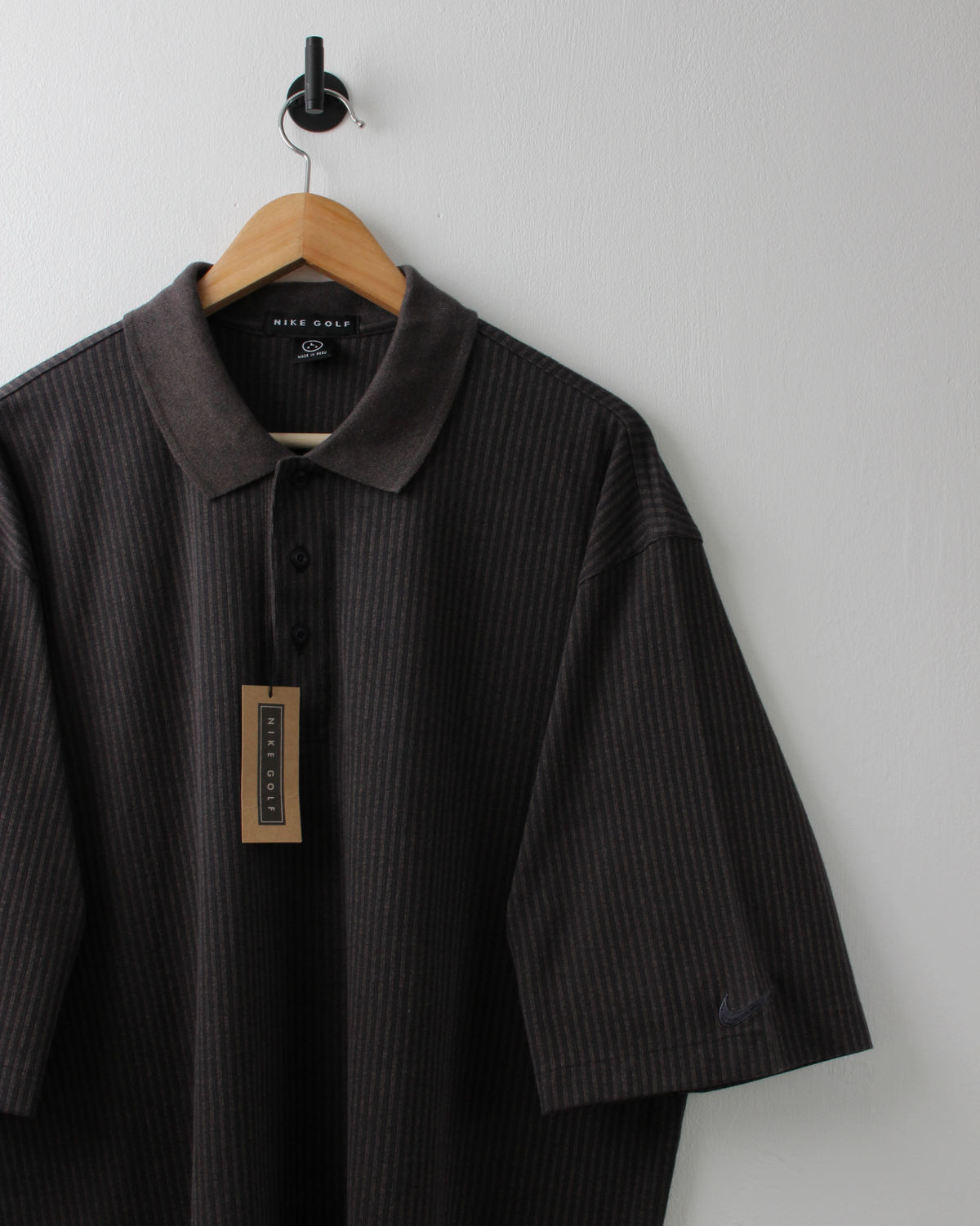 90s Nike Charcoal Pinstripe Polo with Tags (XL)