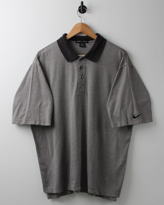 90s Nike Black & White Geometric Polo (L)