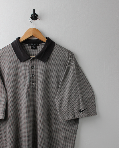 90s Nike Black & White Geometric Polo (L)