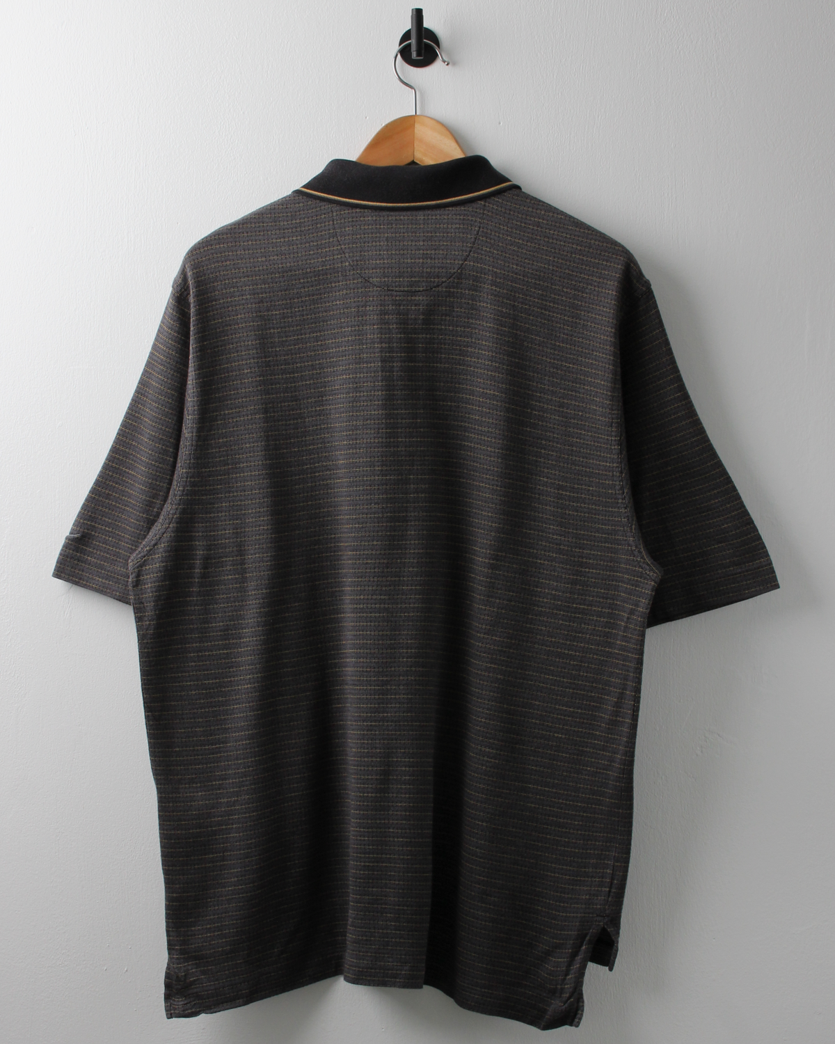 90s Nike Dark Grey & Yellow Geometric Polo (L)