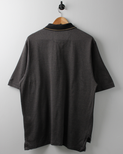 90s Nike Dark Grey & Yellow Geometric Polo (L)