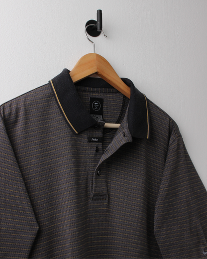 90s Nike Dark Grey & Yellow Geometric Polo (L)