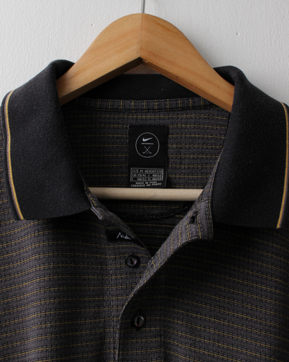 90s Nike Dark Grey & Yellow Geometric Polo (L)