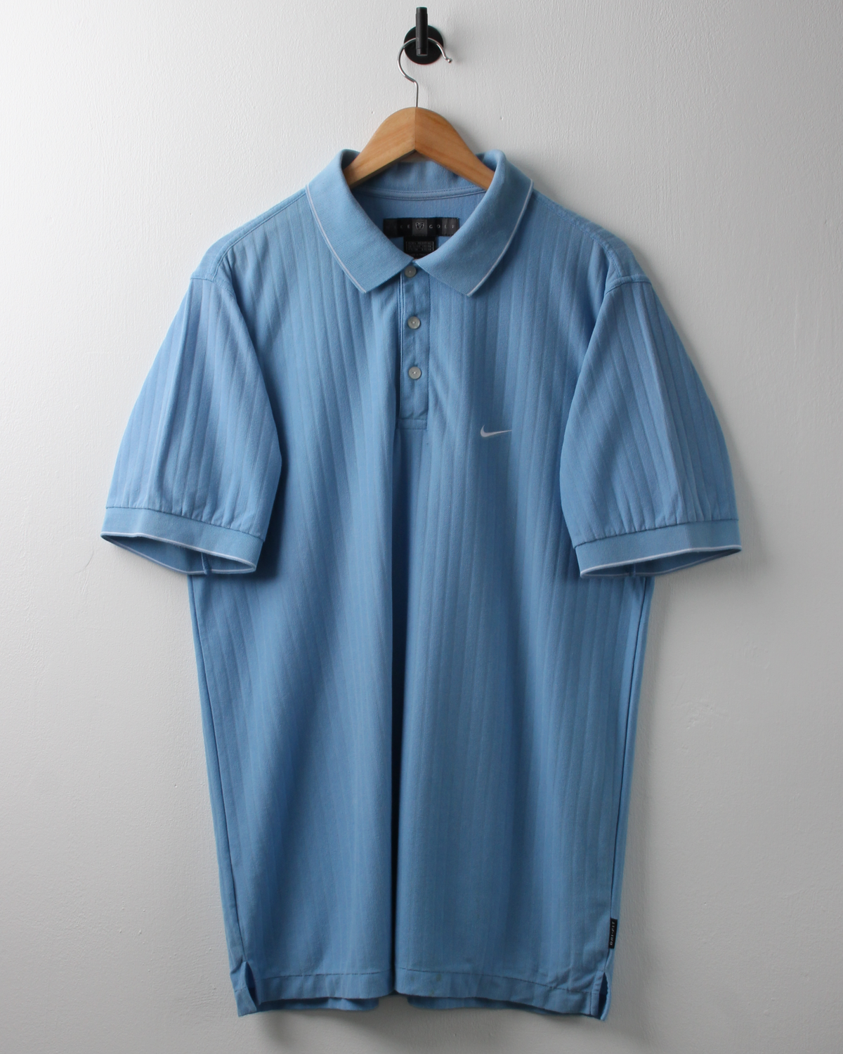 00s Nike Light Blue Textured Polo (L)