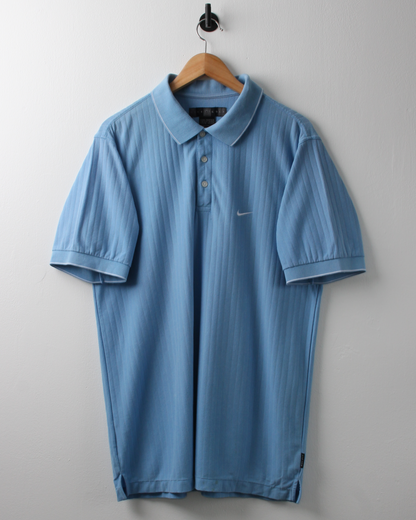 00s Nike Light Blue Textured Polo (L)