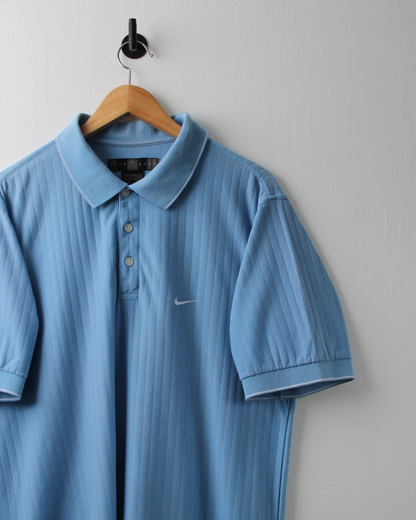 00s Nike Light Blue Textured Polo (L)