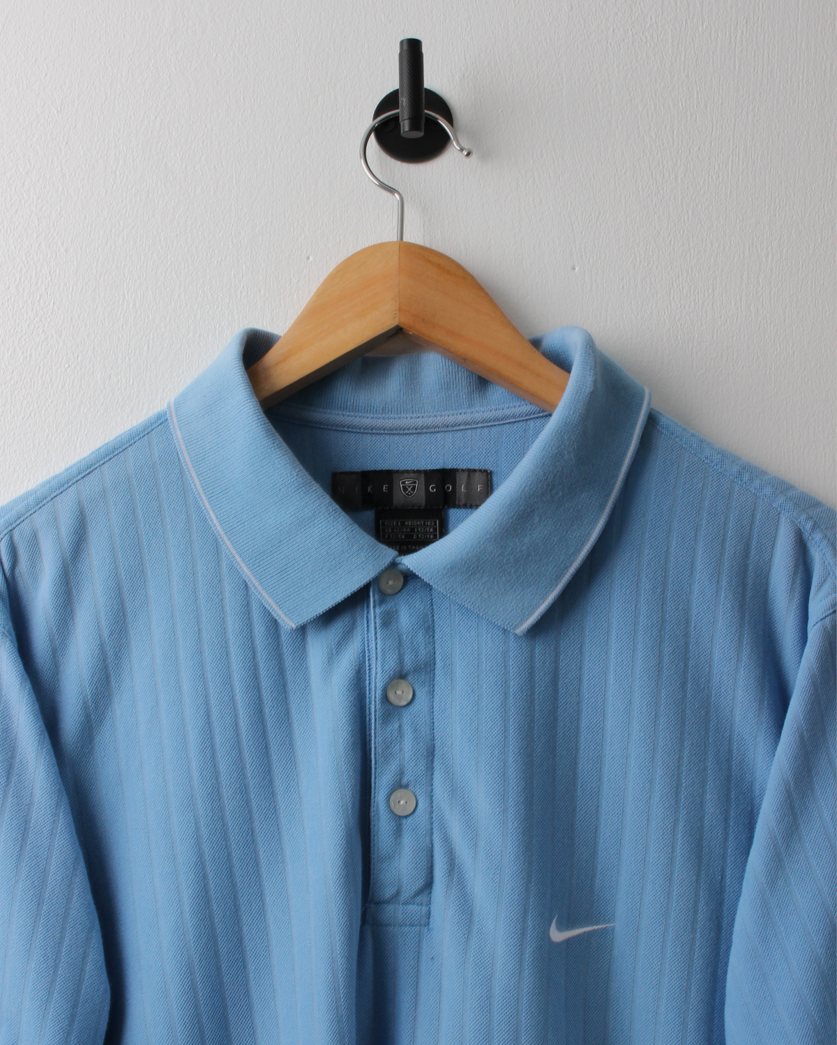 00s Nike Light Blue Textured Polo (L)