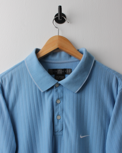 00s Nike Light Blue Textured Polo (L)