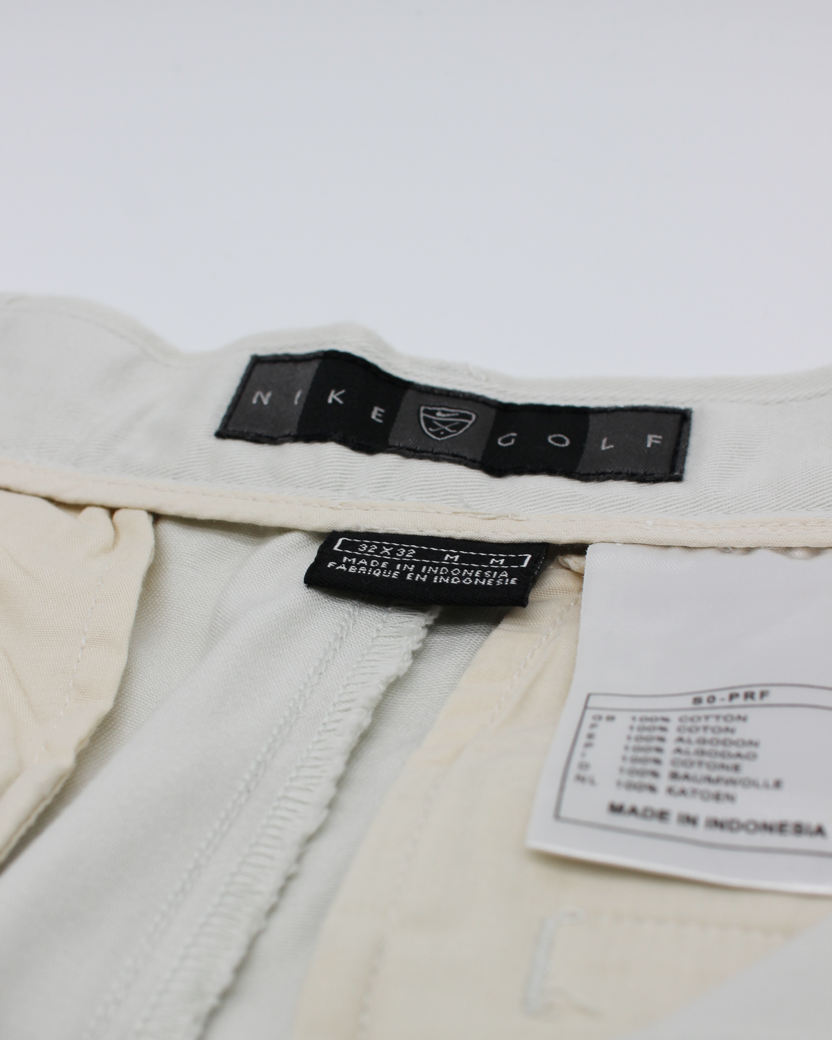 00s Nike Golf Cream Pleated Golf Trousers with Tags (32W 32L)