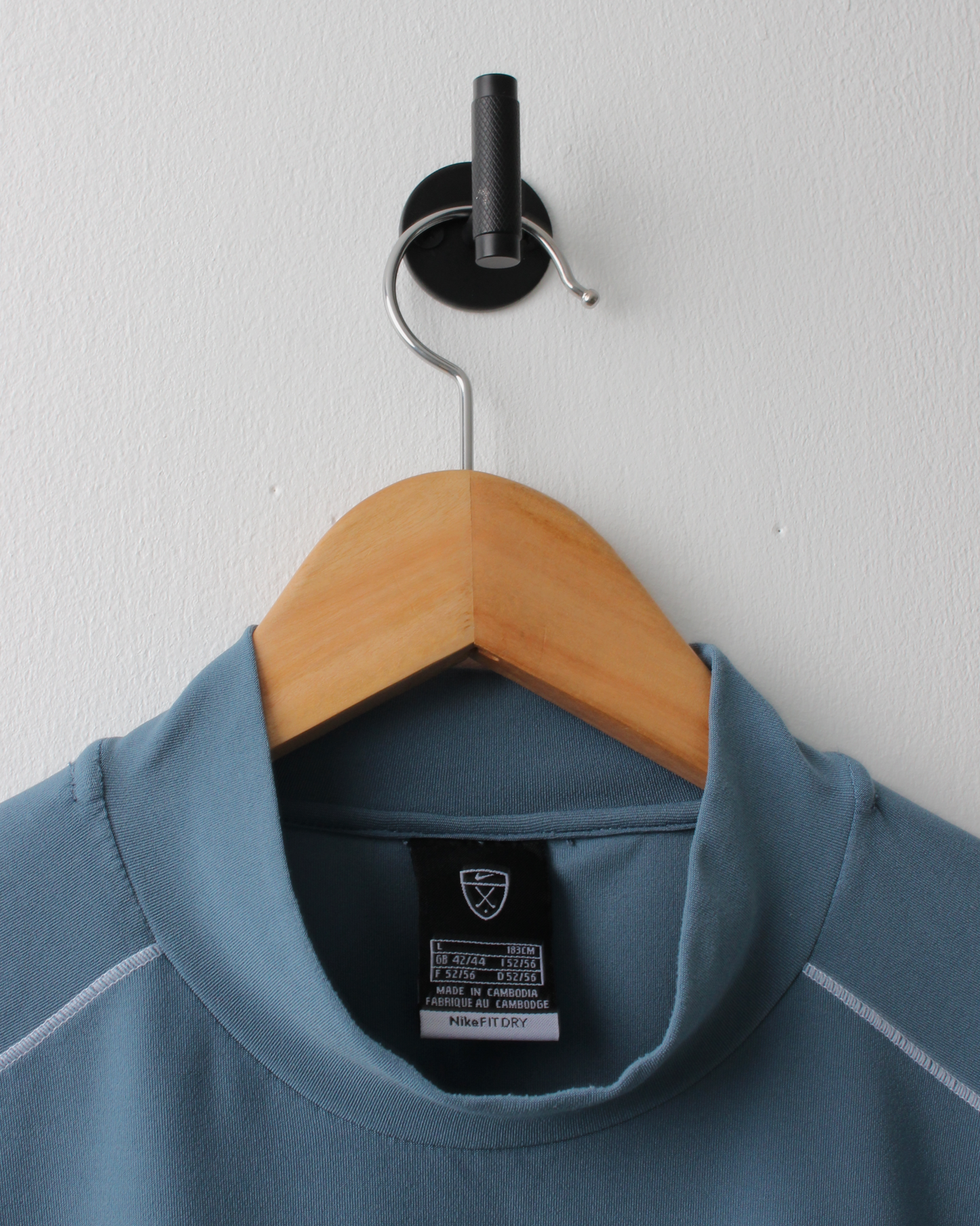 00s Nike Blue Panelled Dri-Fit Mock Neck (L)